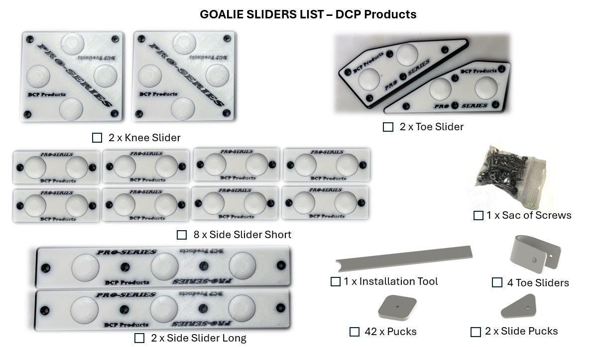 Goalie Pad Slider - Pro Series White