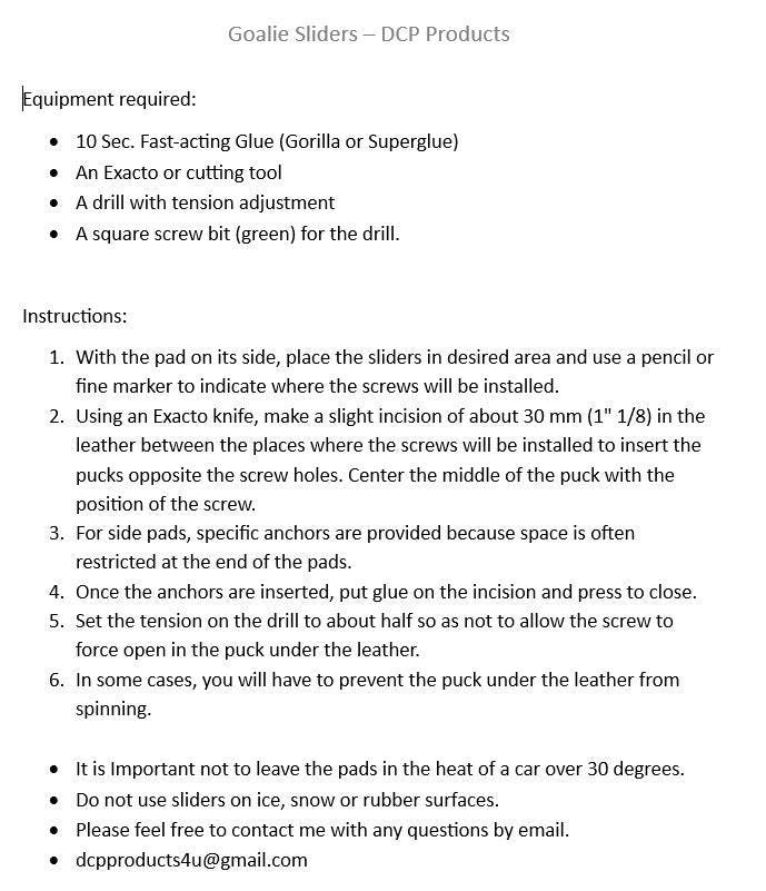 Goalie Pad Sliders - White