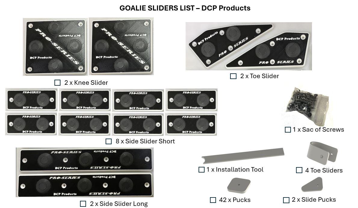 Goalie Pad Sliders - Pro Series Black